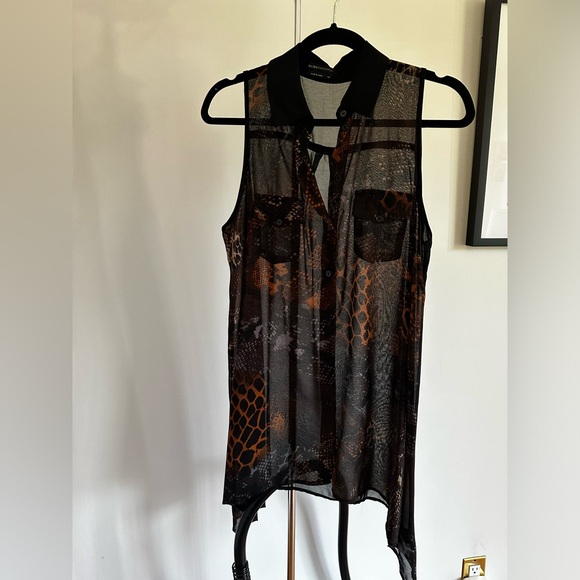 Animal Print Sheer BCBGMaxaAzria Tank/Sleeveless Blouse - Picture 1 of 3
